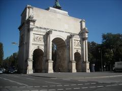 street view of Munich with historic buildings and people walking