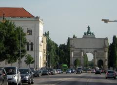 Siegestor arch in Munich at the end of Ludwigstrasse