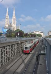 Votivkirche in Alsergrund, Vienna with tramway on Währinger Straße