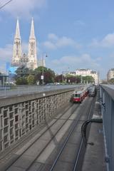 Votivkirche in Vienna with tram on Währinger Straße