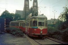 Historic Schottentor tram station in Vienna around 1972