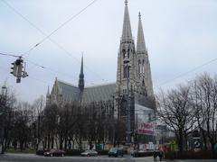 Foggy Votivkirche in Vienna