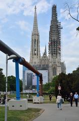 Construction phase of groundwater collection pipeline in Sigmund-Freud-Park, Vienna