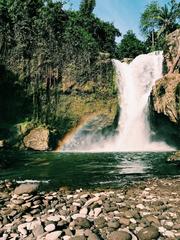 Waterfall with a rainbow in Bali