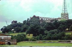 Alexandra Palace after the fire in 1980 in North London