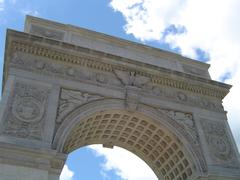 close-up of Washington Square Arch