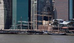 Pier 17 Tall Ships with a clear sky and waterfront