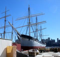 Wavertree ship at Pier 15 on a sunny midday