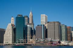 Brooklyn Bridge at dusk in New York City