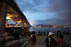 Han River and Banpo Bridge at night