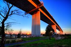 West Gate Bridge in Melbourne at sunset