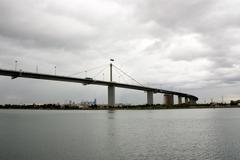 West Gate Bridge in Melbourne, Australia spanning over the Yarra River