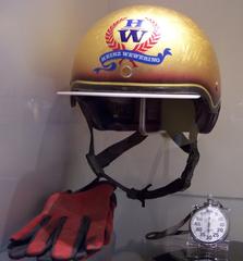 Heinz Wewering with helmet, gloves, and stopwatch