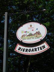 Sign for Biergarten Wildparkstüble in Pforzheim, Baden-Württemberg, Germany