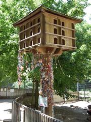 Taubenschlag and dummy tree in Wildpark Pforzheim, Germany