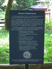 Information board at the Berlin drinking fountain at Wildpark Pforzheim