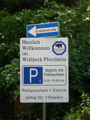 Park sign at Wildpark Pforzheim