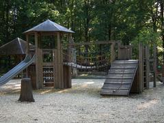 Jungle gym at a children's playground in Wildpark Pforzheim