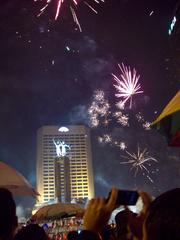 Fireworks at Bundaran Hotel Indonesia in Jakarta