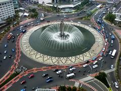 Bundaran HI fountain and Welcome Statue in Jakarta