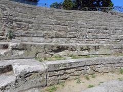 ancient theater seating in Fiesole, Tuscany, Italy