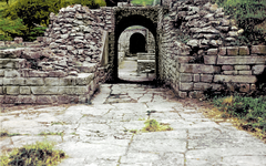 Ancient Roman theater ruins in Fiesole, Tuscany, Italy