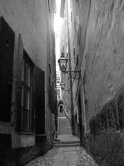 pedestrian street in Stockholm historical center