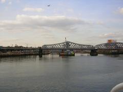 Willis Avenue Bridge from river on a chilly day