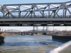 Old Willis Avenue Bridge connecting Manhattan and Bronx seen under 3rd Ave. Bridge