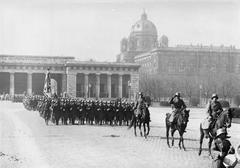 Austria's Federal Army 10th anniversary parade in Vienna's Heldenplatz