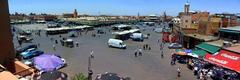 Panoramic view of Jemma El Fna square in Marrakesh, Morocco