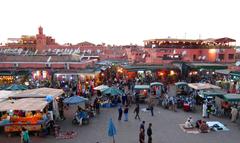 view from Café de France terrace overlooking Djemaa el Fna, Marrakech