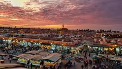 Sunset over Jamaa El Fna square