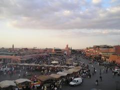 Djemaa El Fna square in Marrakech during the evening