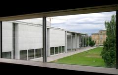 View from relaxation room at Museum Brandhorst overlooking Pinakothek museums