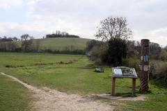 Footpath to Wittenham Clumps in the countryside