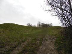 Sinodun Hill Camp, aerial view of ancient hill fortification in Oxfordshire