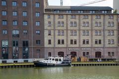 Port of Münster with Flechtheimspeicher and Wolfgang Borchert Theater