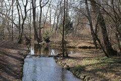 Würm River in Pasinger Stadtpark, Munich