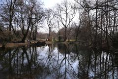 Würm River in Pasinger Stadtpark, Munich