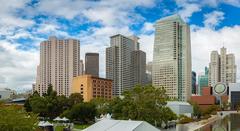 Yerba Buena Gardens with San Francisco downtown in the background