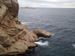 The Calanques of Marseille with rocky cliffs and blue sea