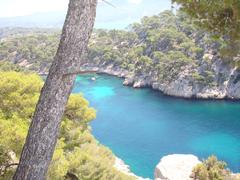 Scenic view of Parc national des Calanques cliffs and Mediterranean Sea