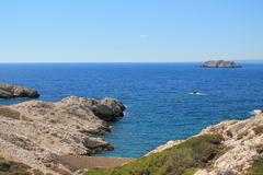 view of sea from Calanques