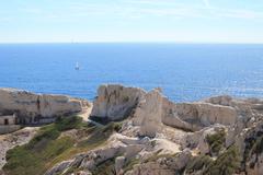 yachts viewed from Calanques