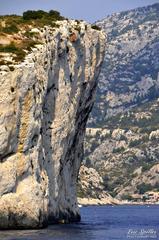 Calanques de Marseille with clear blue sea and rugged cliffs