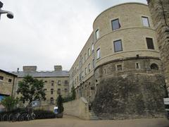 back way to Oxford gaol showing cells and new hotel section in foreground