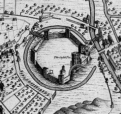 Bodleian Libraries Agas map of Oxford 1578 detail of the Castle