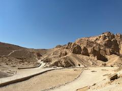 Valley of the Queens site with ancient tombs and rocky desert landscape, 2022