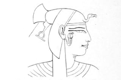 Drawing of ancient Egyptian queen Sitre from her Theban tomb QV38